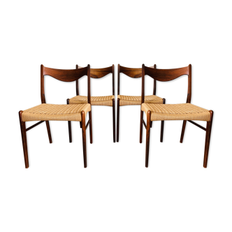 Suite of 4 Scandinavian chairs rosewood - Glyngøre Stolefabrik vintage 60s