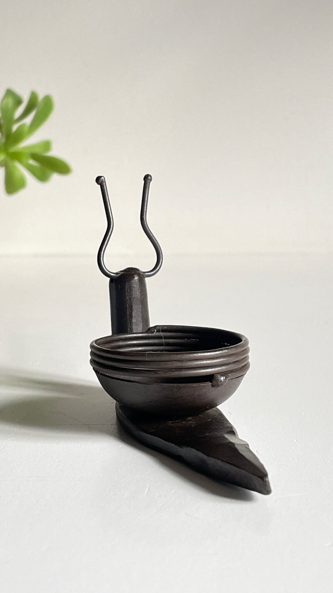 Brutalist escargot vintage candle holder