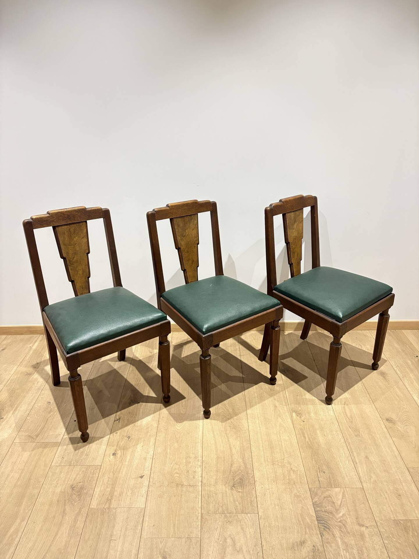 6 chaises art déco loupe de noyer