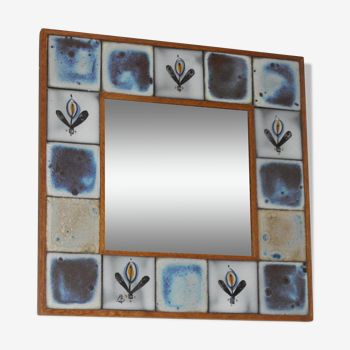 Ceramic mirror 70s - 26x26cm