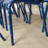 14 chaises bistrot métal bleu