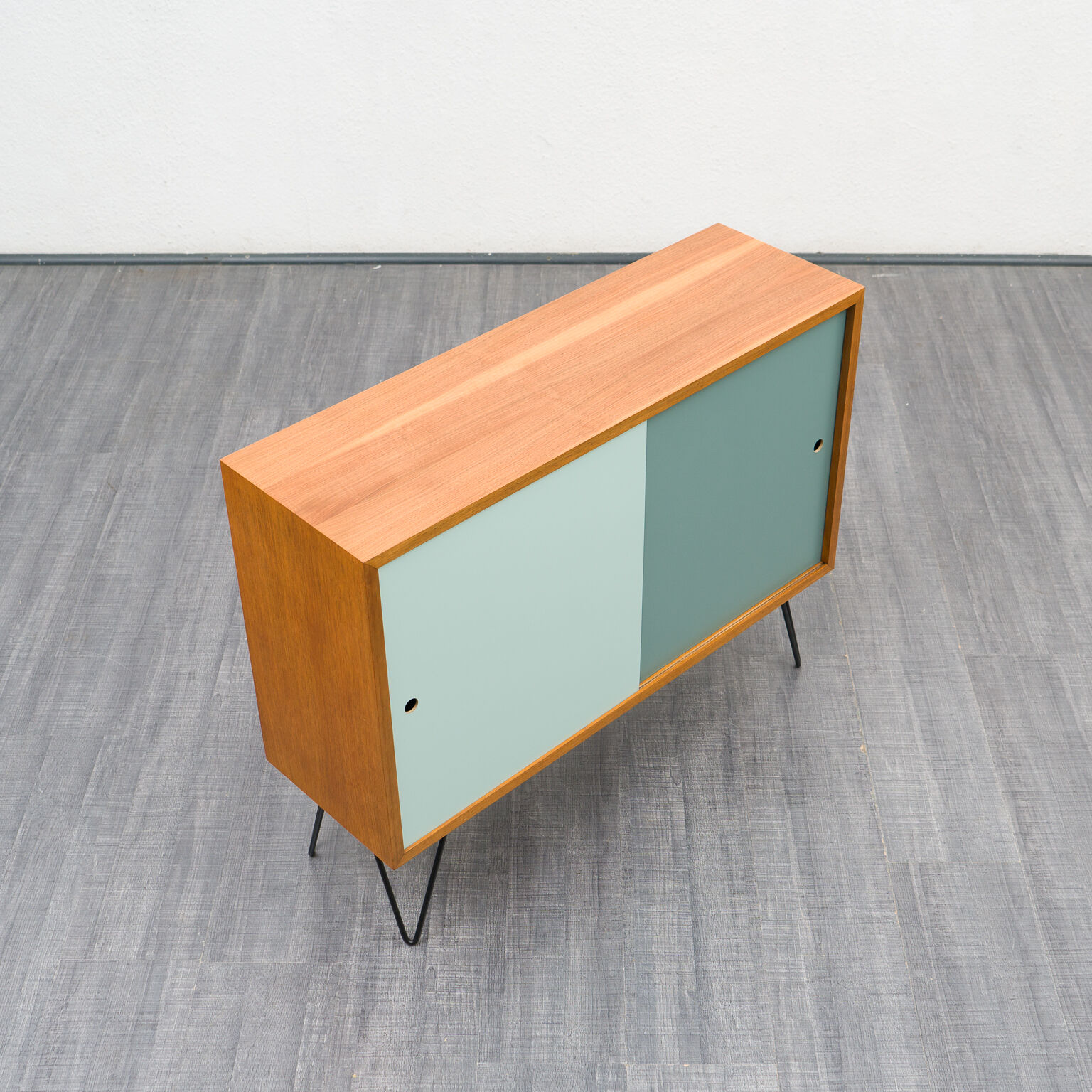 60s, colorful doors, walnut
