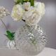 Vase rond en verre transparent bullé