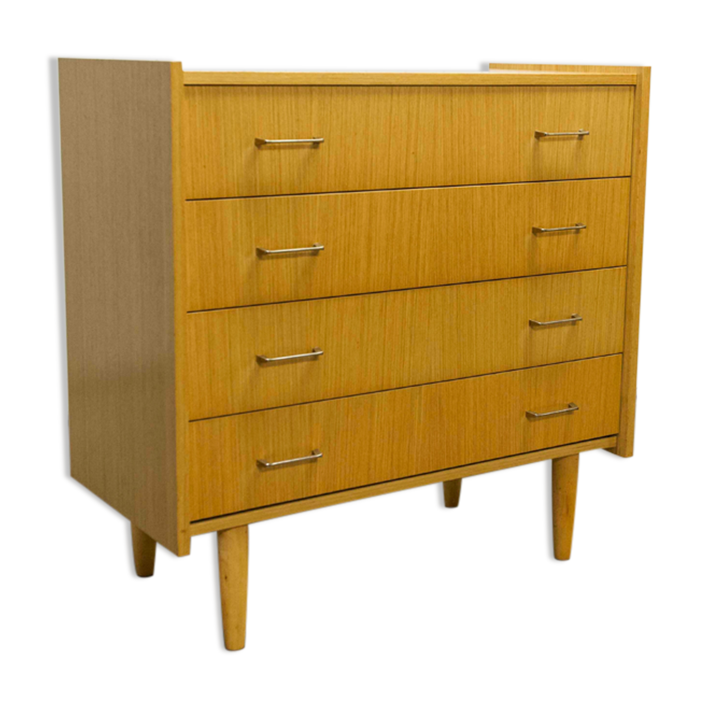 Commode scandinave  4 tiroirs 1990 couleur miel