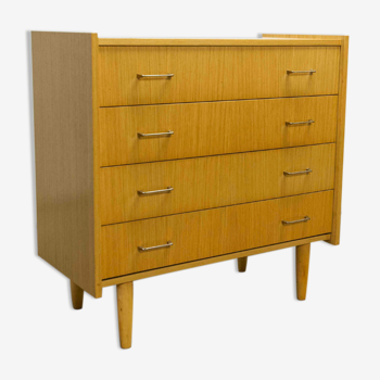 Scandinavian chest of drawers 4 drawers 1990 honey color
