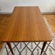 Rectangular teak Scandinavian dining table, extendable, vintage 1960s.
