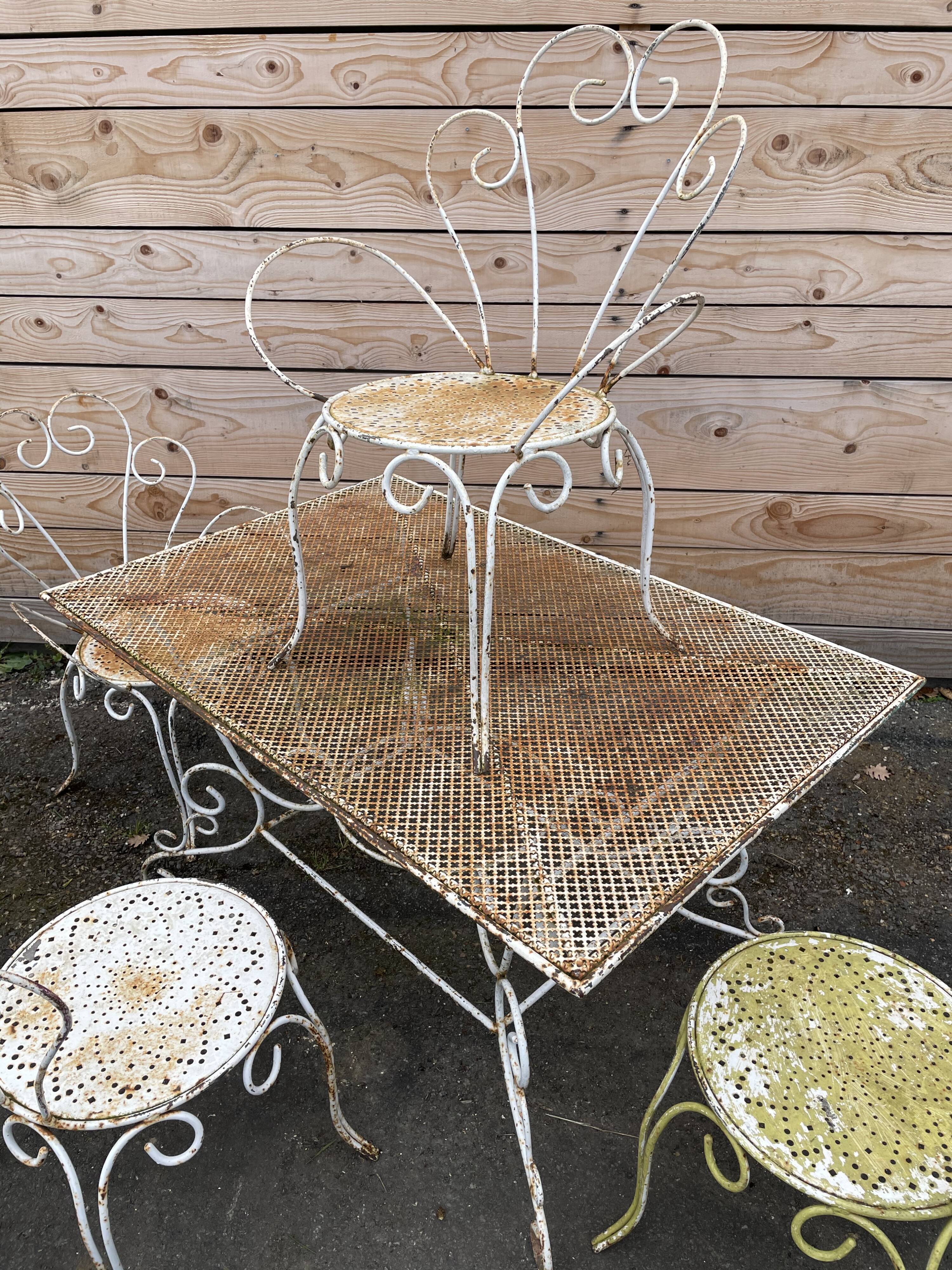 Garden lounge iron perforated iron old