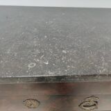 Chest of drawers in wood and gray marble with 4 drawers nineteenth century