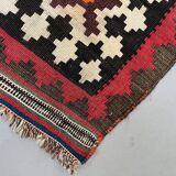 Vintage Persian Qasgai Kilim 270x163 cm Wool Kelim Rug Large Red, Black, Colorful