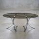 Table à manger verre fumé & chrome vintage 70
