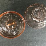 Bonbonnière vintage en verre rose