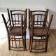 set of 4 bistro chairs in turned wood and canework stamped early 20th century