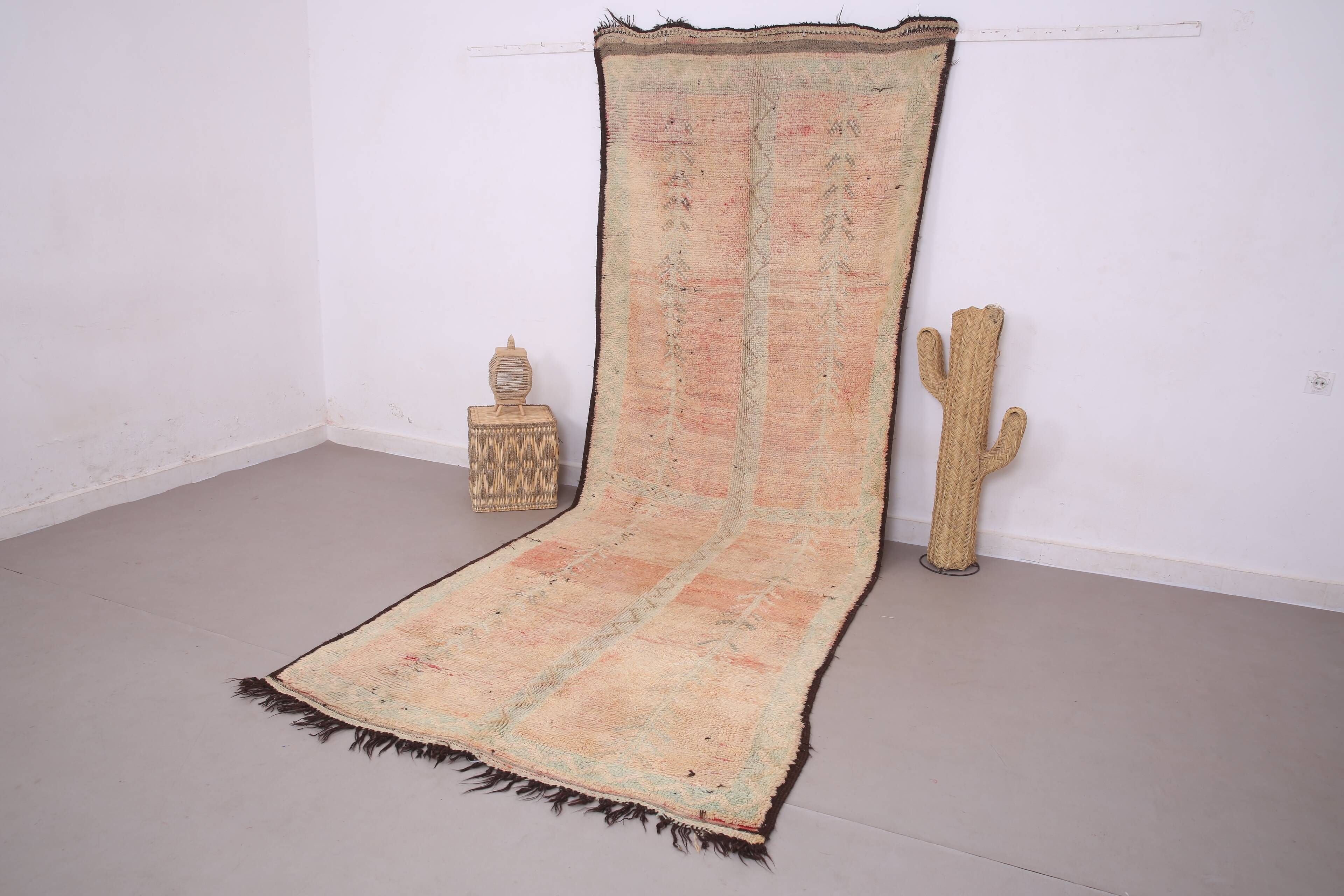 Peach Vintage Moroccan Rug 172 x 400 - Berber Wool Rug - Handmade Boho Rug