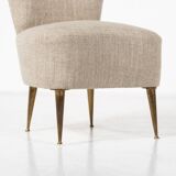 Mid-Century Modern Pair of Beige Italian Chairs, 1950s