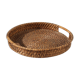 Round braided rattan tray