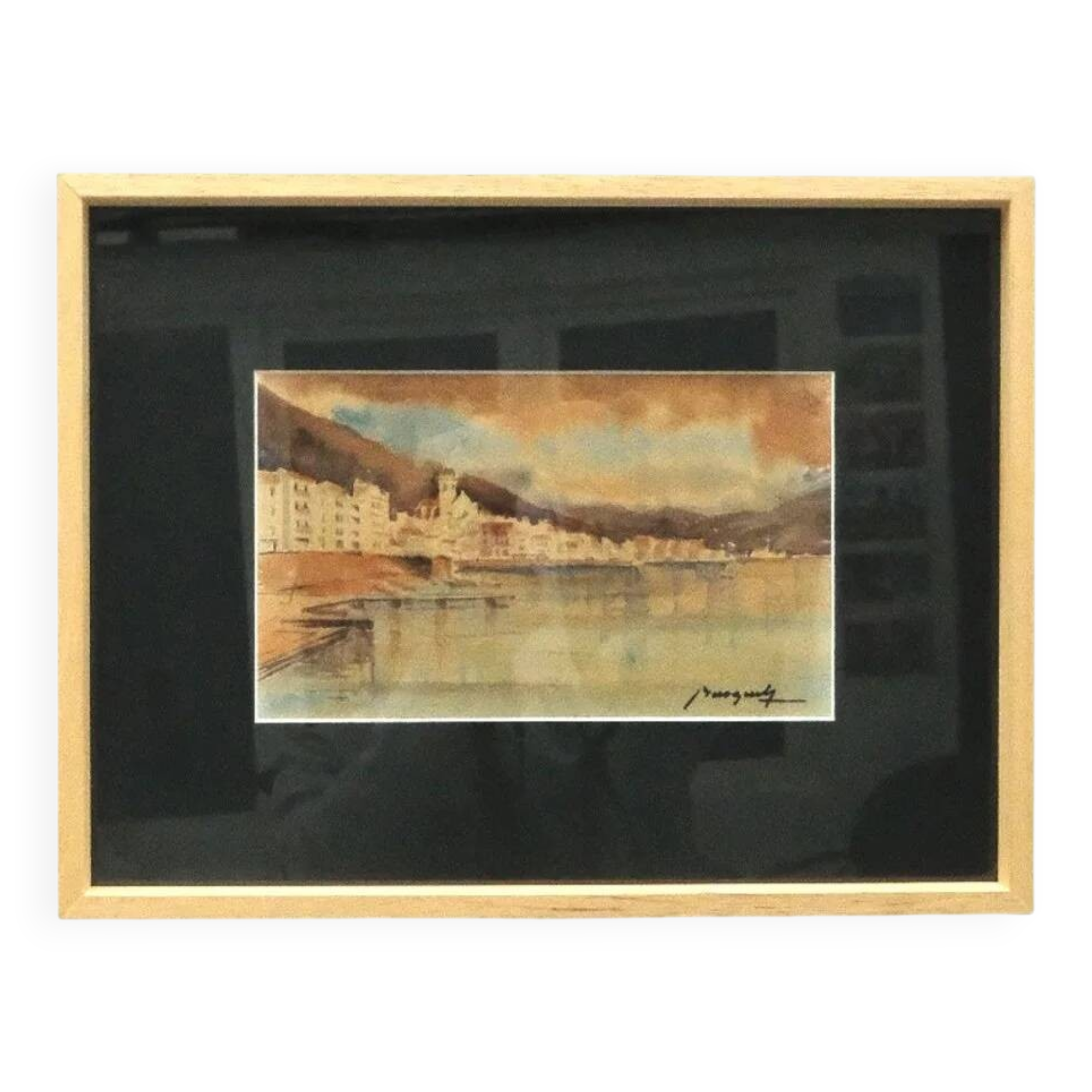 Watercolor on paper, signed, circa 1930