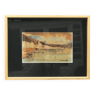 Aquarelle sur papier signée, vers 1930