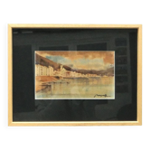 Watercolor on paper, signed, circa 1930