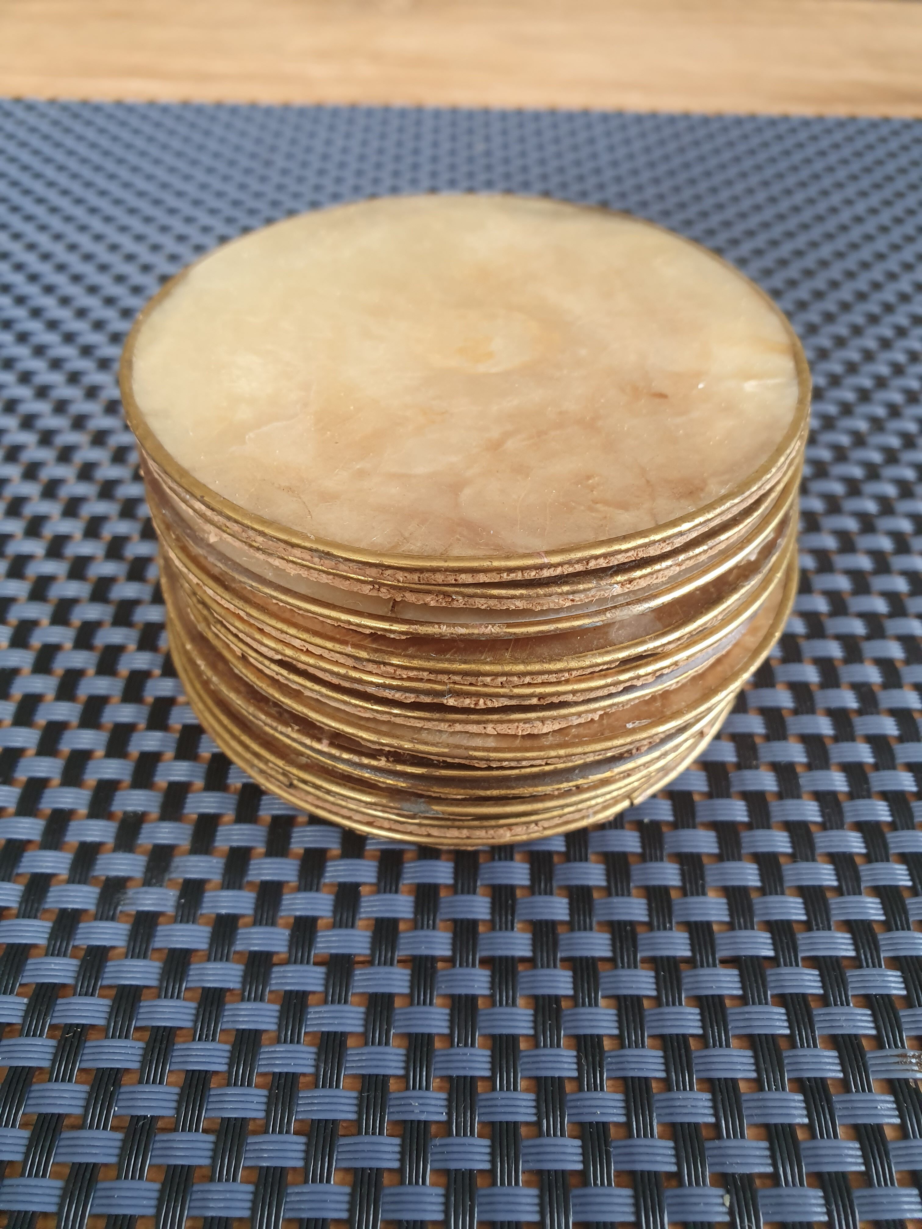 Mother-of-pearl bottle mats set