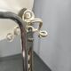 Italian Chrome Floor Lamp Glass Globe, Lenci Style, 1970s