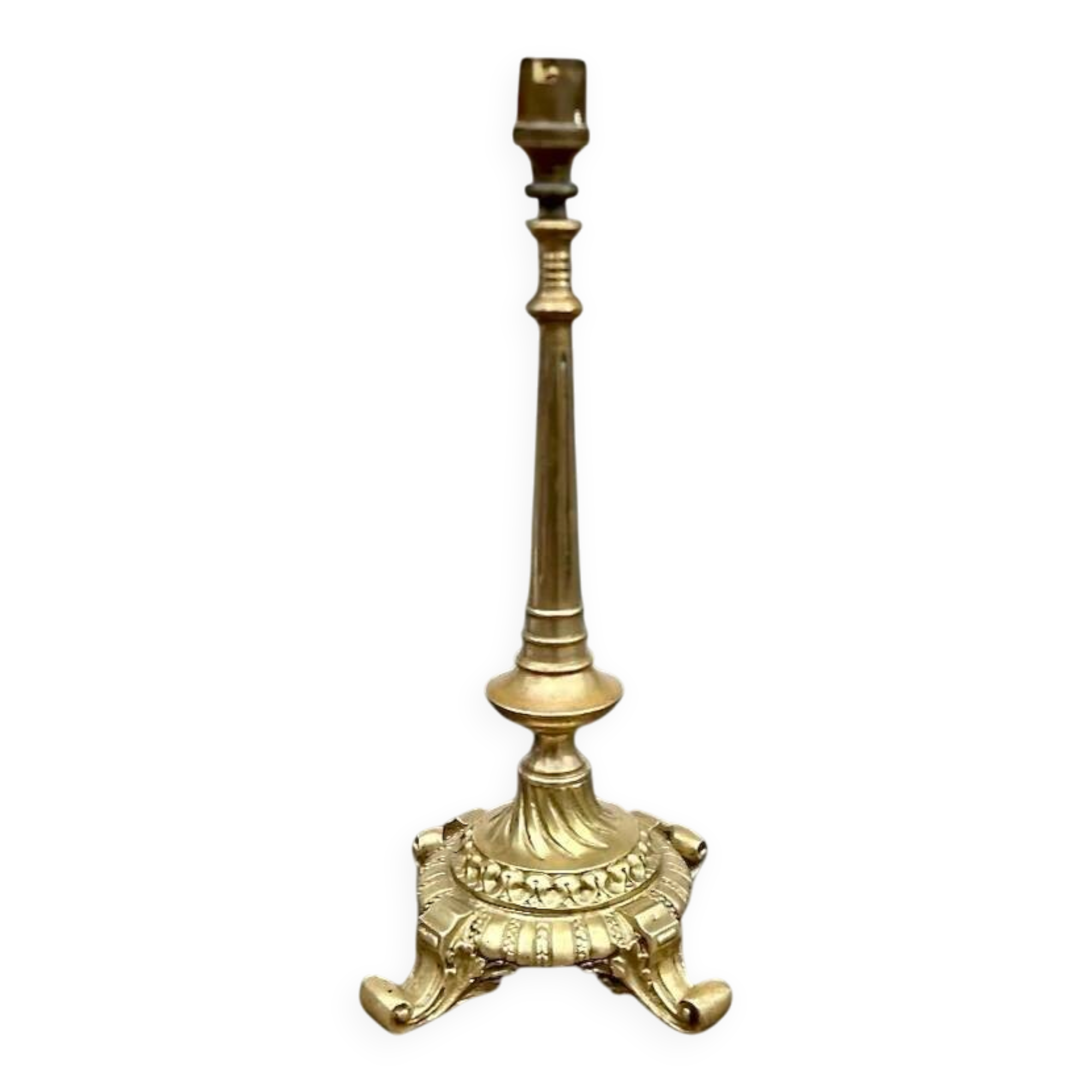 Antique lamp base in gilded bronze, Louis XVI style – 1950s