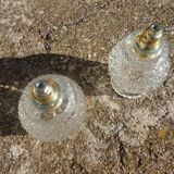 Duo of molded glass globe suspensions