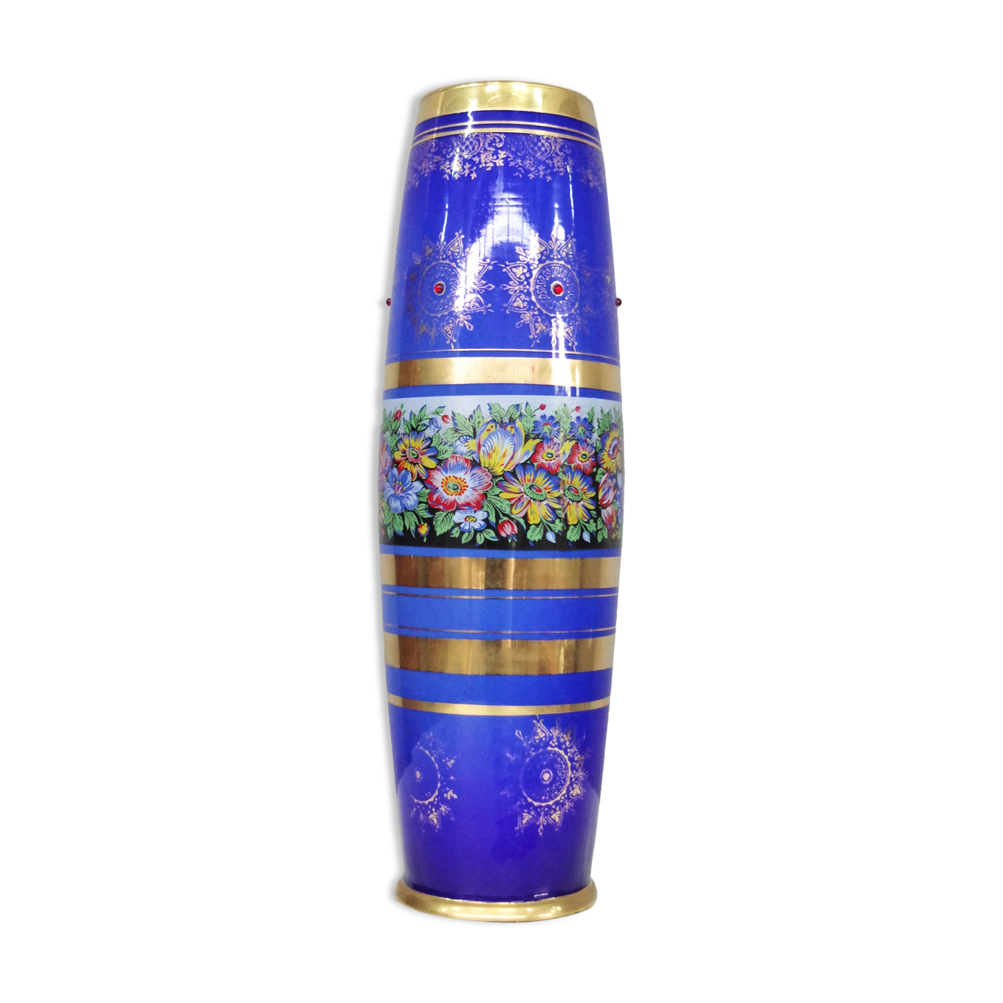 Hand-decorated glass vase