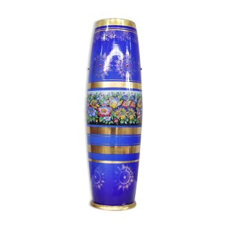 Hand-decorated glass vase