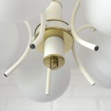 Mid-century modern vintage chandelier MCM Sputnik white hanging lamp 1970's