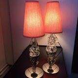 Pair of lamps, Crystal foot