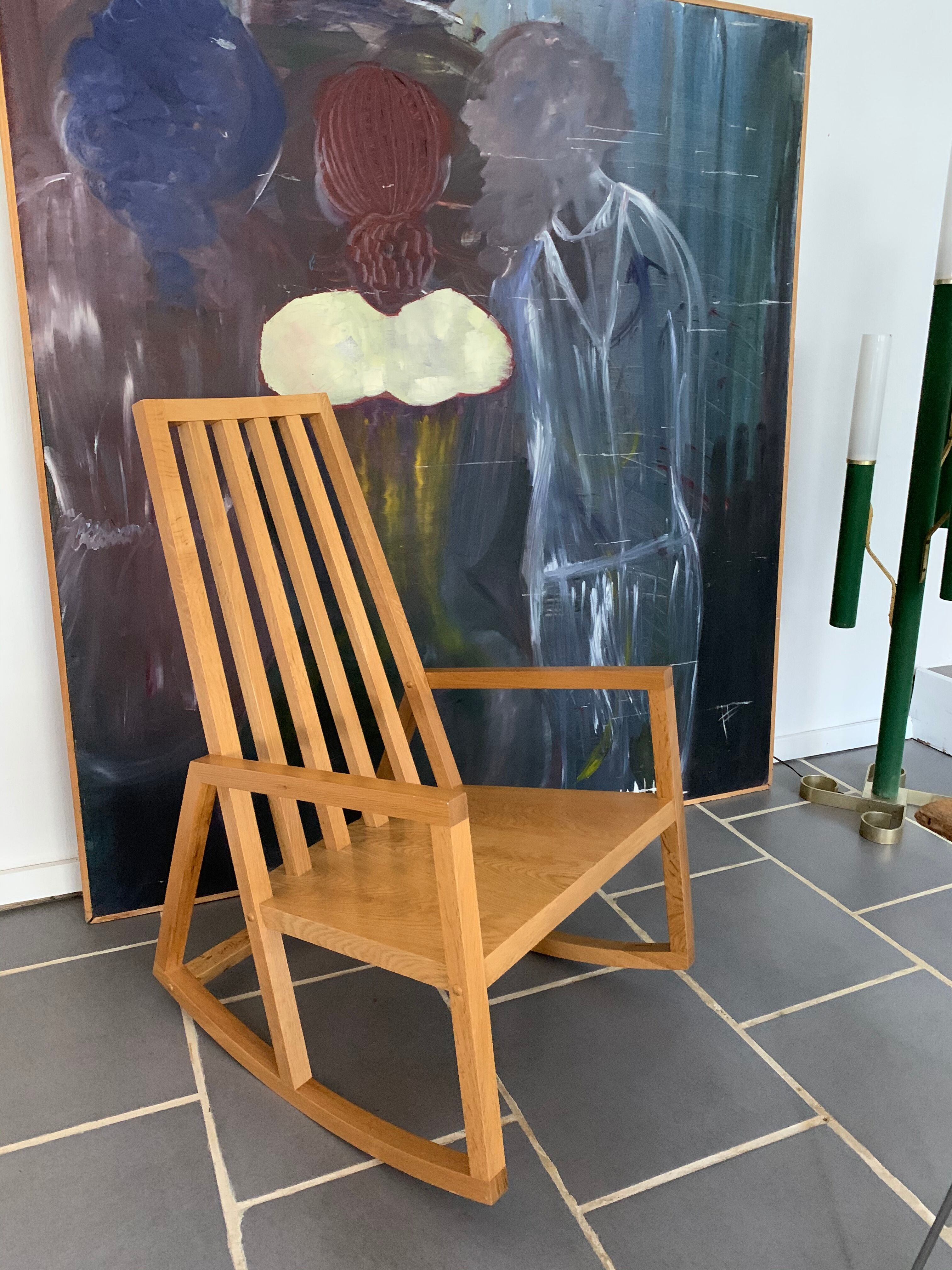 Rocking chair hêtre blond vintage