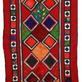 Handmade vintage Uzbek Suzani patchwork kilim 129cm x 227cm, 1960s