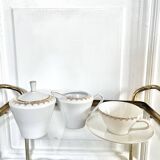 Tasse sucrier et pot à lait en porcelaine