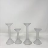 Lot de 4 bougeoirs en verre sable