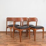 Mid-century danish teak & leather dining chairs by Erik Buch, 1960