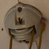 Old lamp with porcelain pulley