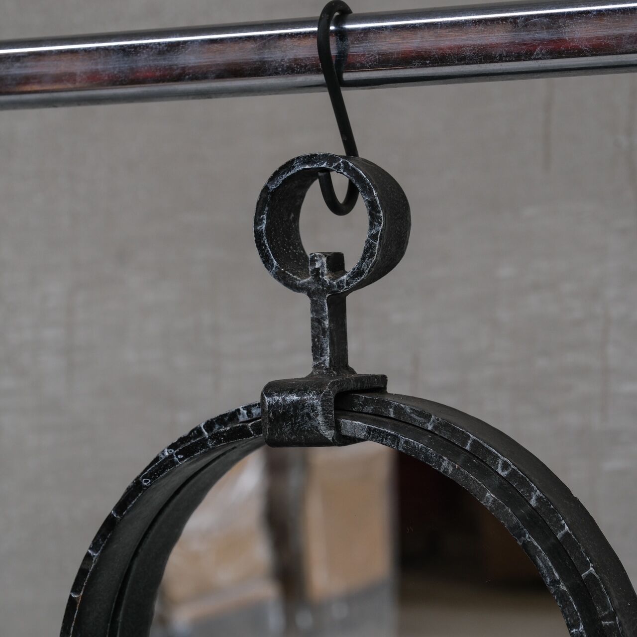 Brutalist French Mid-Century Wall Mirror