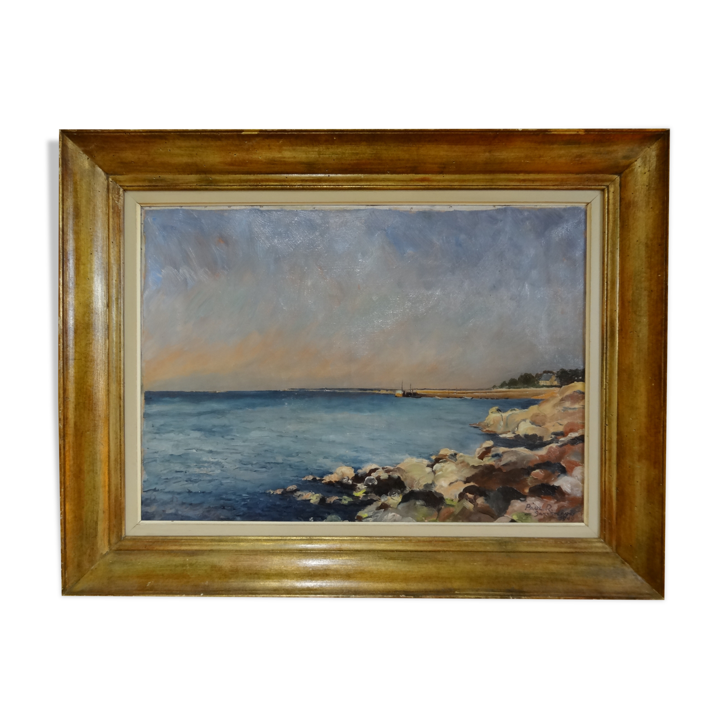Oil on canvas, Port de Concarneau, 90x70 cm, 1949, marine Bretagne