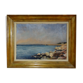 Oil on canvas, Port de Concarneau, 90x70 cm, 1949, marine Bretagne