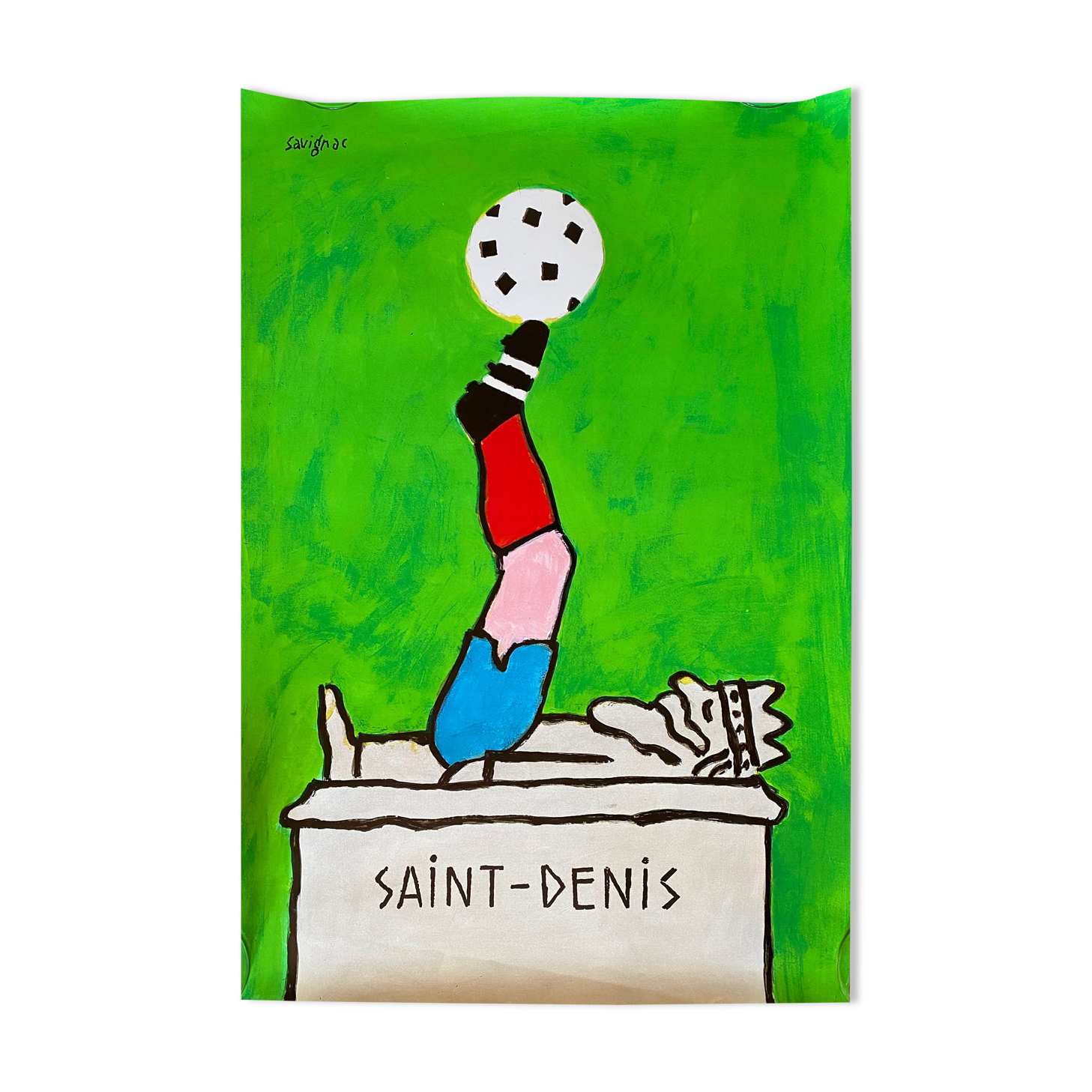 Original poster "Saint-Denis Football" Raymond Savignac 40x59cm 1995