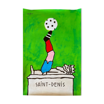 Original poster "Saint-Denis Football" Raymond Savignac 40x59cm 1995
