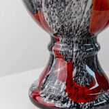 Orange White Black Multicolor Murano Glass Vase by Carlo Moretti – Italy 1970s, Tall Centerpiece
