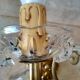 Golden brass wall light and crystal pendants - 2-light rococo light