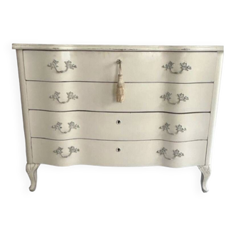 Commode blanche Louis XIV