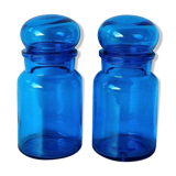 Pair of blue apothecary jars