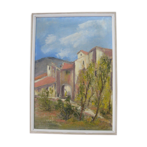 Ancienne huile sur toile, sillans,