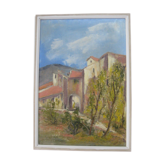 Ancienne huile sur toile, sillans, 38