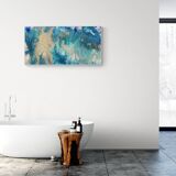 Abstract art painting Peacock Sea -  50x100cm