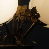 Five-branch brass and glass chandelier by Paavo Tynell for Idman OY Finland, 1940s.