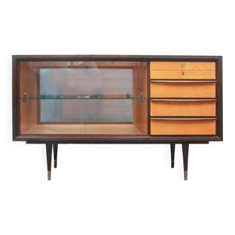 Buffet/vitrine des années 1950 bicolore